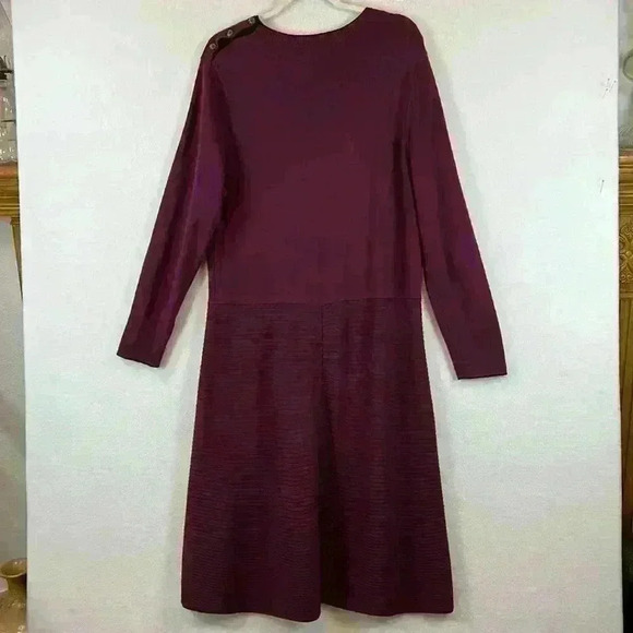 Banana Republic Sweater Dress Women’s Size L Plum Round Neck Long Sleeves - Picture 6 of 7